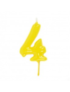 Vela Número 4 Amarelo